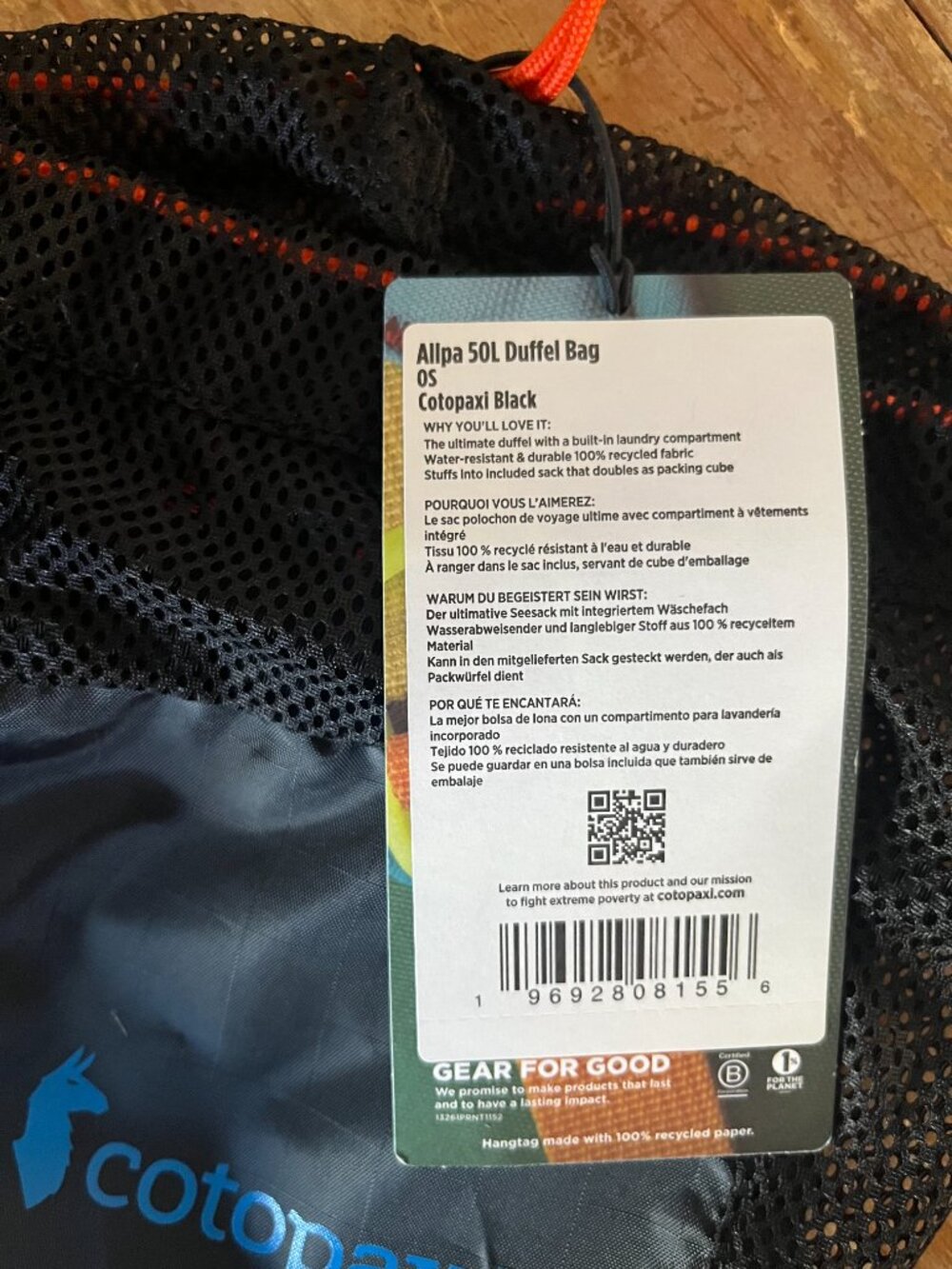 COTOPAXI Allpa 50L Duffel Bag Black NWT - Picture 11 of 15